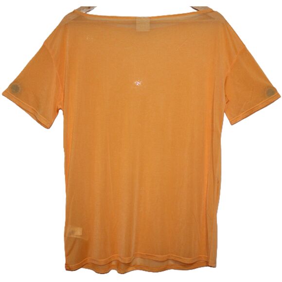 Gymshark Orange Mesh Workout Power T-Shirt Short Sleeve Crew Neck Tee Size S NEW - Picture 2 of 5
